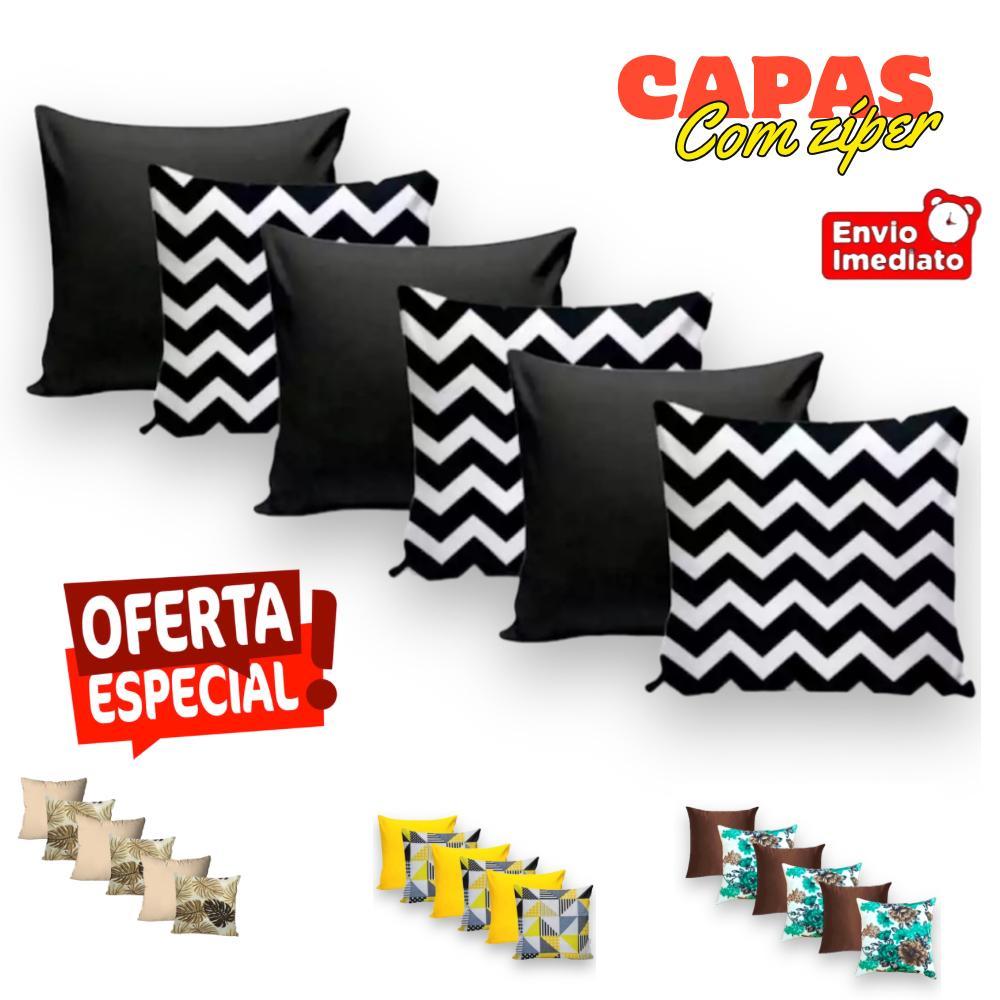 KITc\ 6 CAPAS p\ ALMOFADAS CAPAS COM ZÍPER 45x45cm PARA ALMOFADAS DECORATIVAS em Oferta na Shopee