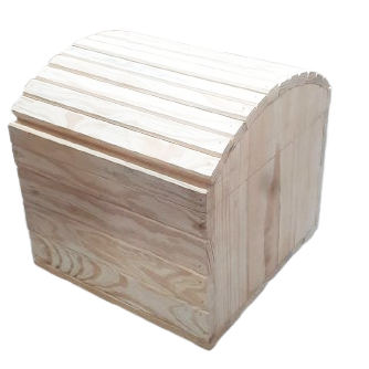 Bau Porta Objetos Multi-Uso Feito em Madeira Natural Dimensões 27x27x25 com fechadura para cadeado
