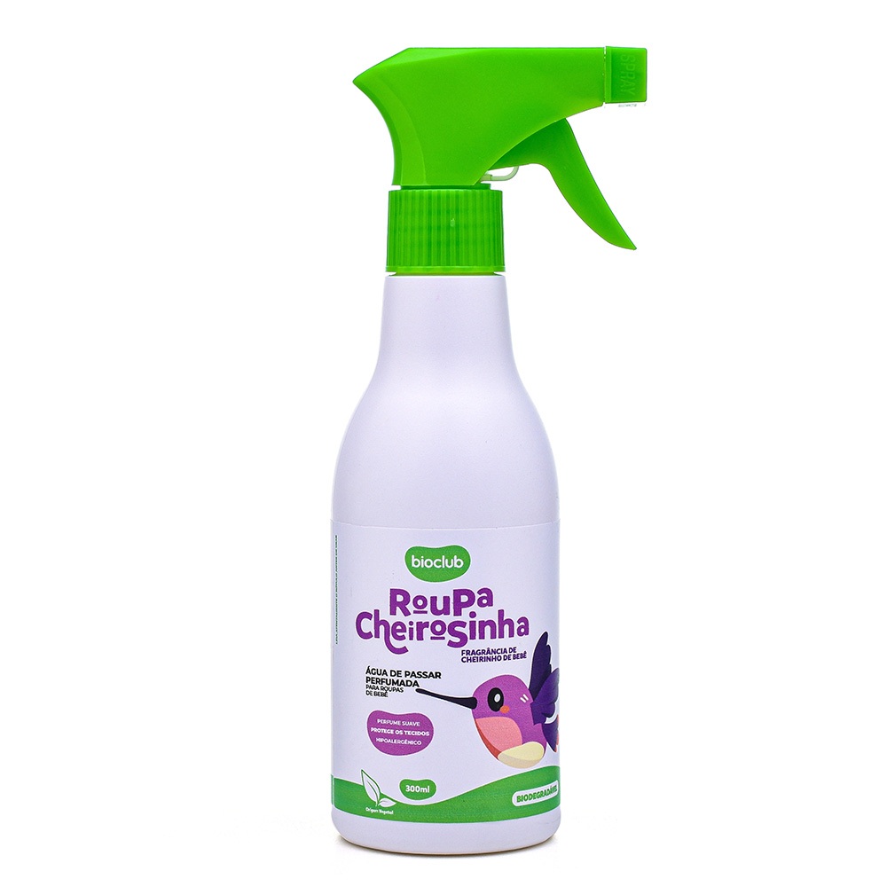 Roupa Cheirosinha BIOCLUB Lava Roupas Bebê  500ml Frasco Água Perfumada de Passar