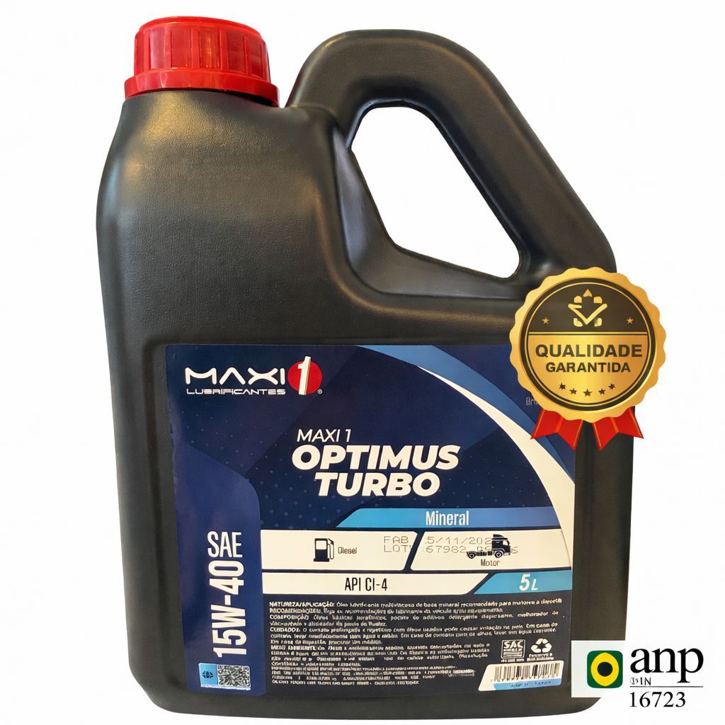 Óleo 15w40 Mineral Ci-4 Diesel Para linha Pesada, Caminhão, Trator, Maquinas, Ônibus Galão 5 Litros