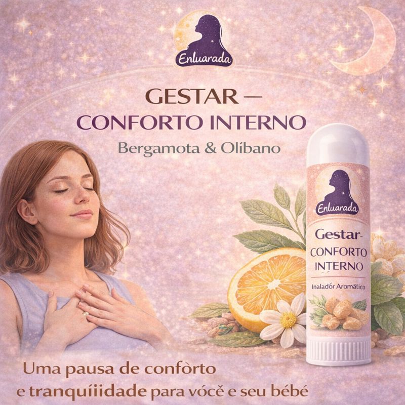 Inalador Aromático para Gestantes Gestar Conforto Interno | Calmante e Acolhedor | Camomila Romana + Lavanda | Natural