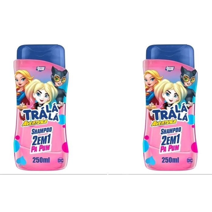 KIT C/ 02 SHAMPOO LIGA DA JUSTIÇA KIDS TRÁ LÁ LÁ AVENTURA 2EM1 PA PUM 250ML