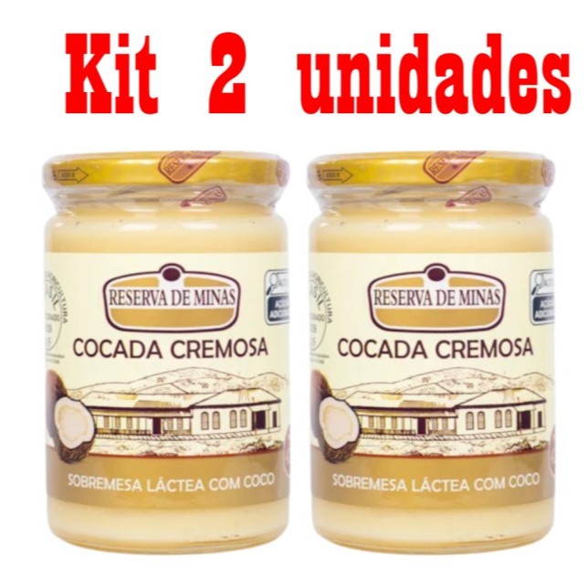 KIT 2 UNID. COCADA CREMOSA RESERVA DE MINAS 650g DIRETO DA FABRICA PARA SUA MESA