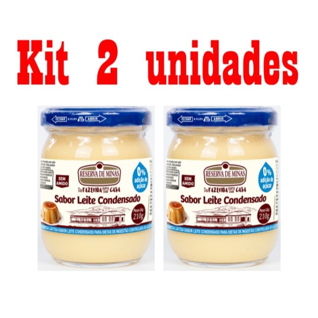 KIT 2 UNID. DOCE DE LEITE CONDENSADO DIET 210g ZERO AÇUCAR DIET RESERVA DE MINAS