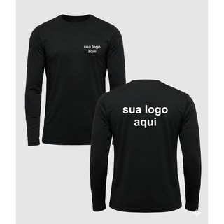 Camisa Térmica Personalizada Manga Longa – Sua Logo Aqui ou Arte frase qualquer estampa