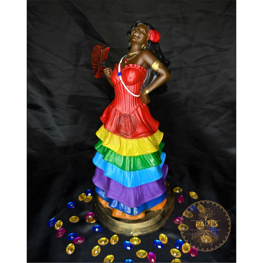 Estátua/Escultura Imagem Pombagira Cigana 7 Saias