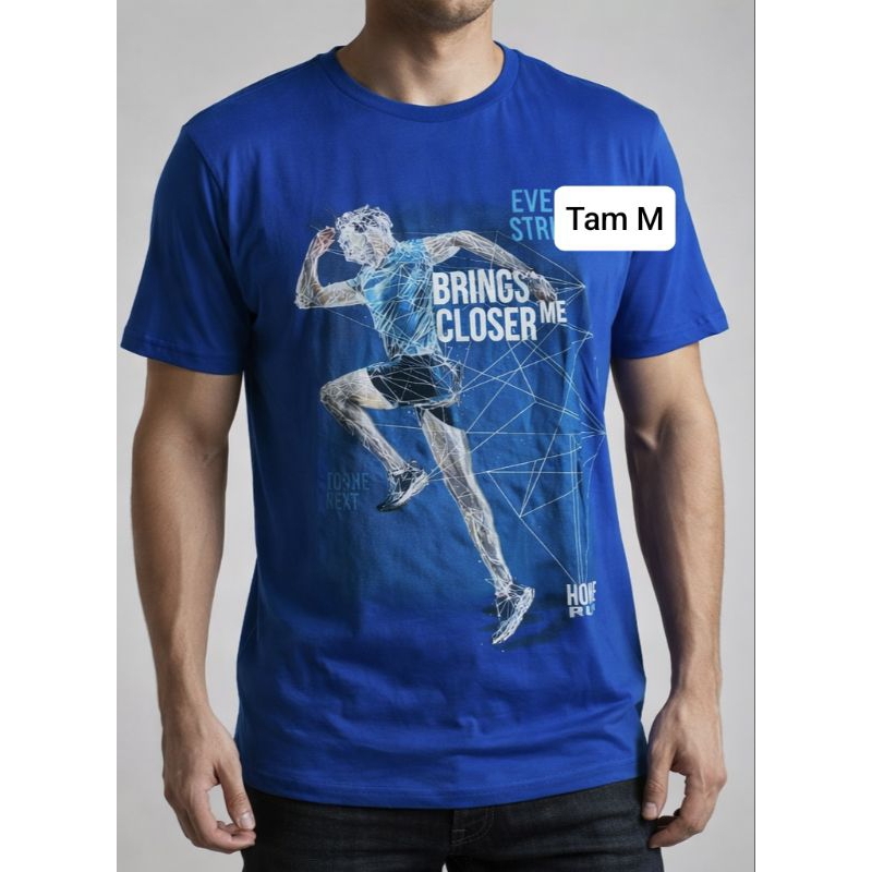 Camiseta Masculina Azul Oxer Closer | Tamanho M | Comprada na Centauro | Desapego Novo