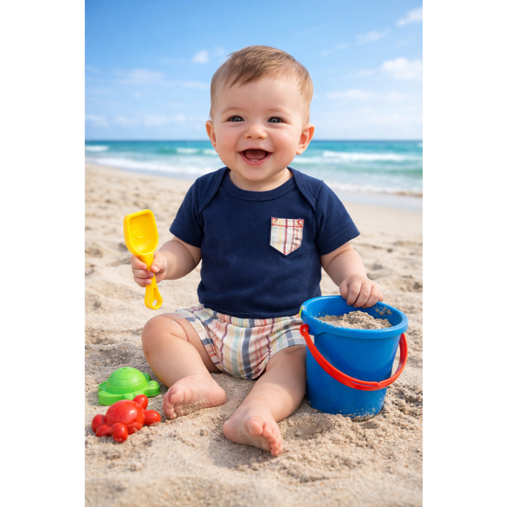 Conjunto Body e Shorts Estampado Xadrez Bebê Menino Verão Praia 2 Peças Bordado em Oferta na Shopee