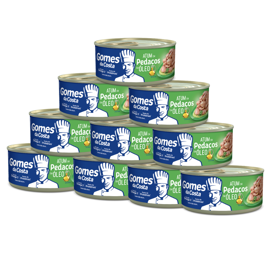 Kit 10 UN - Atum em Pedaços em Óleo - 170g - Gomes da Costa