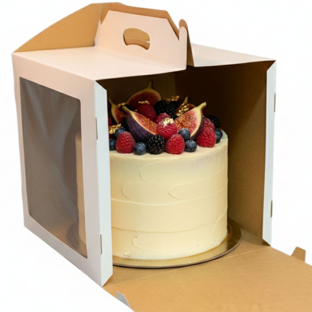 CAIXAS PARA BOLO ALTO 28x28x30 COM ALÇA DE APOIO E VISOR em Oferta na Shopee