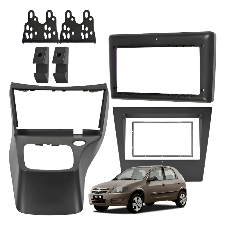 Moldura 2 Din 7 E 9 Polegadas Do Painel Celta 2007 2012 2015 Preto em Oferta na Shopee
