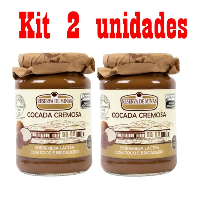 KIT 2 UNID. COCADA CREMOSA COM BRIGADEIRO 650g DIRETO DA FÁFRICA PARA SUA MESA