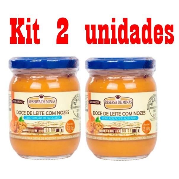 KIT 2 UNID. Doce De Leite Com Nozes Zero Açúcar 210g DIRETO DA FÁBRICA PARA SUA MESA