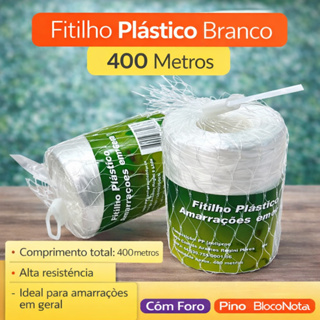 Fitilho De Plástico C/ 01 Unid De 400 Metros Cada , Para Amarração em Oferta na Shopee