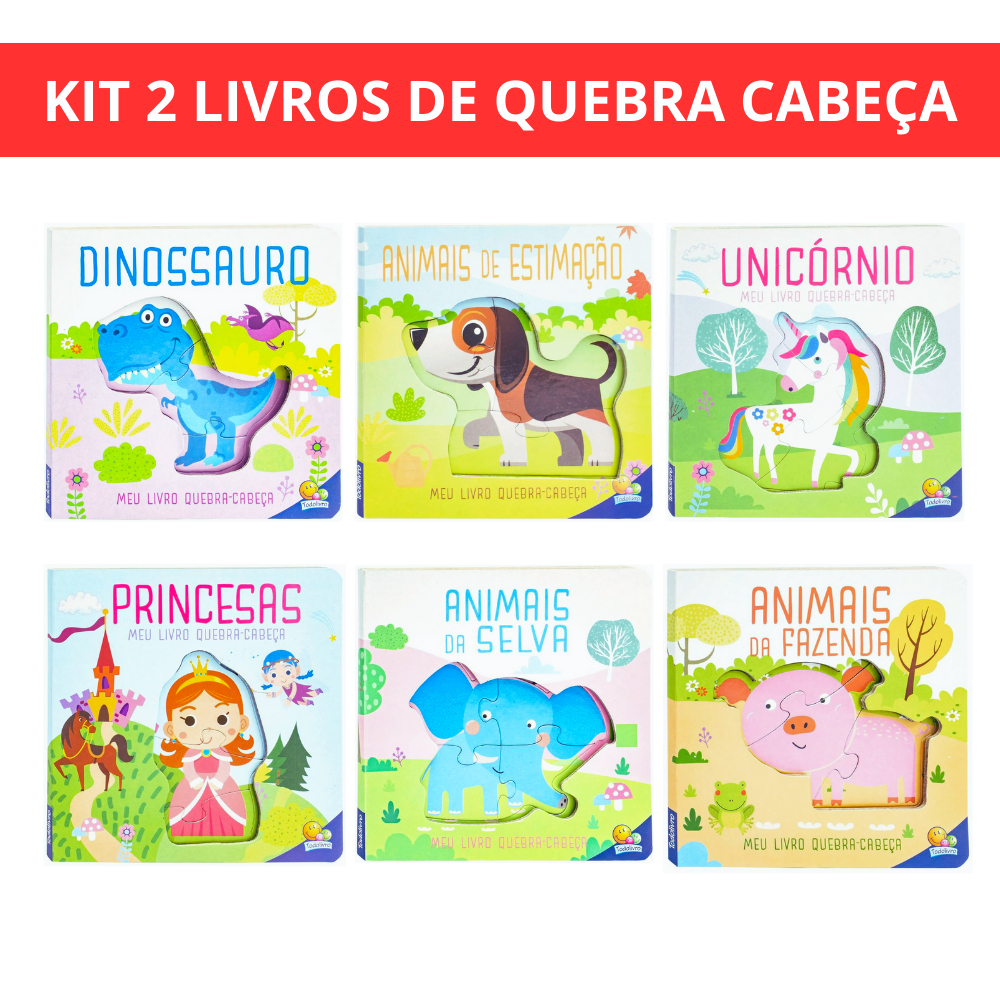 Kit 2 Infantis Meu Livro com Quebra-Cabeça em Oferta na Shopee