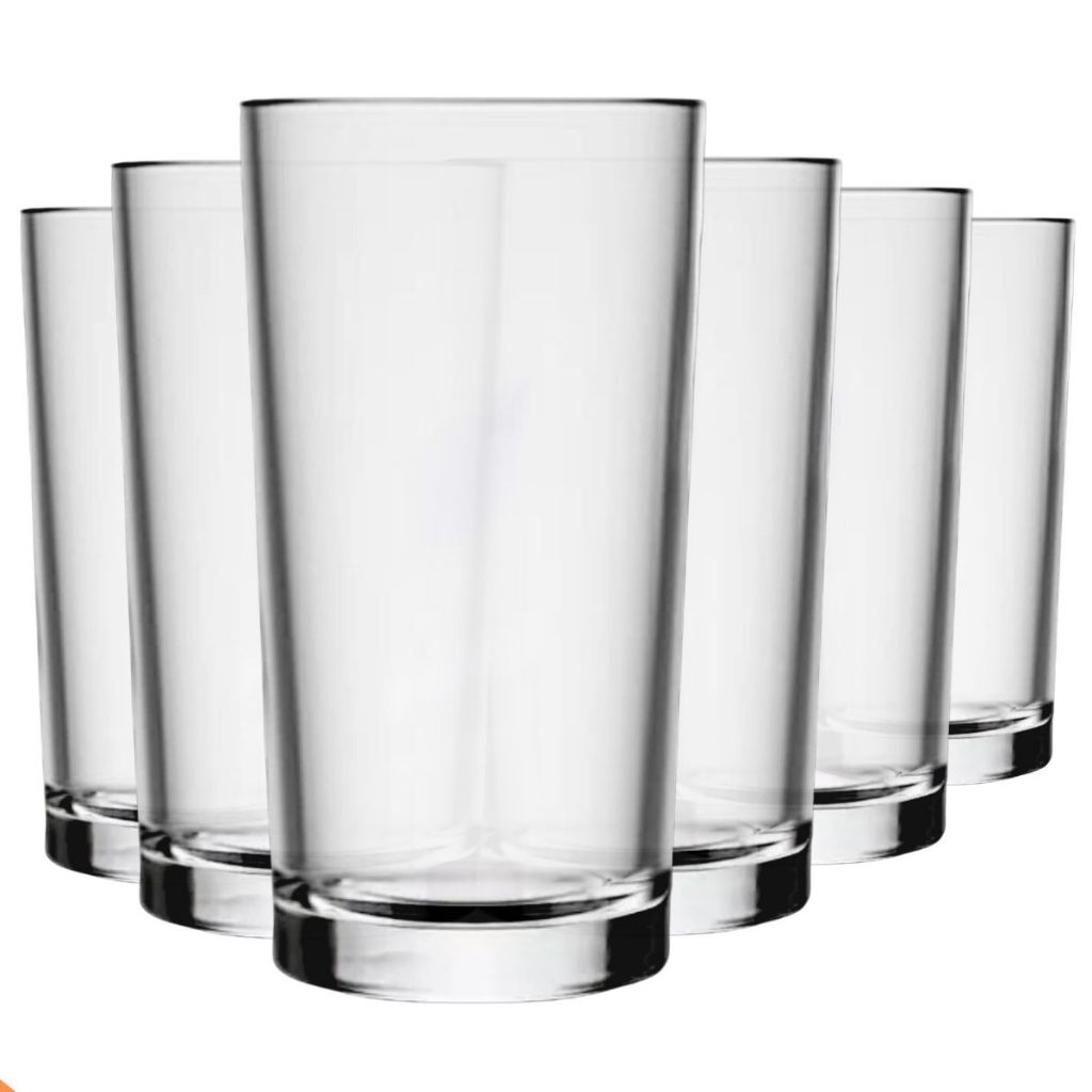 Jogo De Copos Em Vidro Kit 6 Peças Cozinha Para Água Suco Drink refrigerante 225ml Mesa Posta