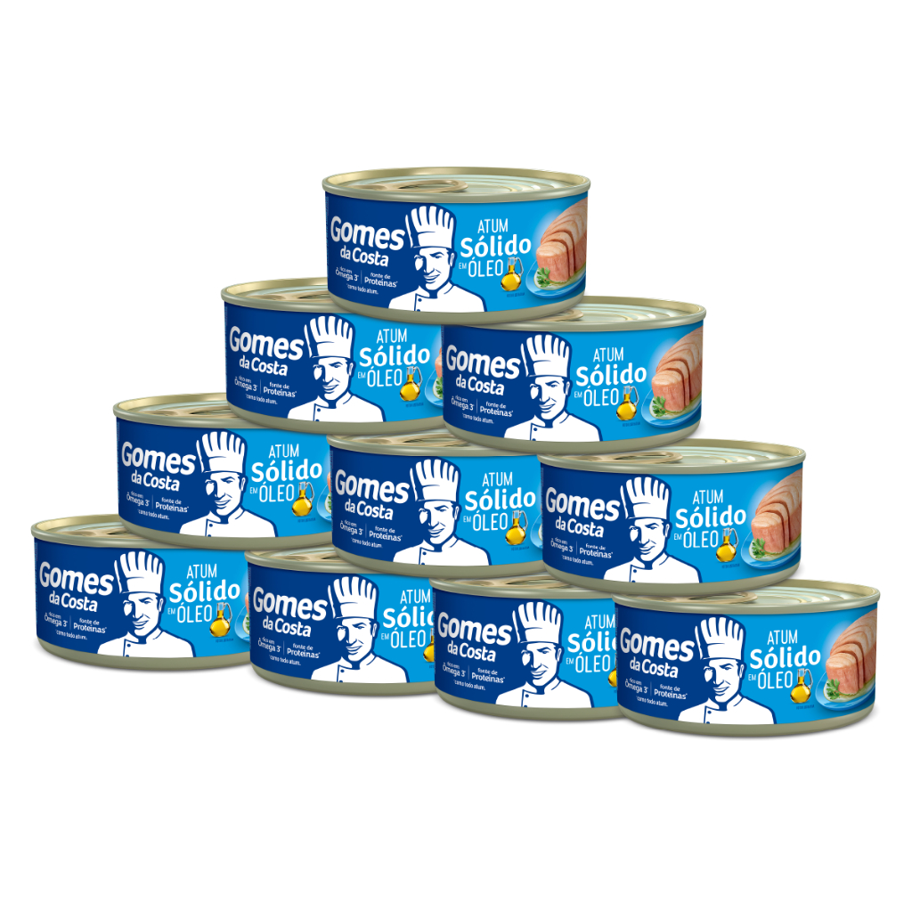 Kit 10 UN - Atum Sólido em Óleo - 170g - Gomes da Costa