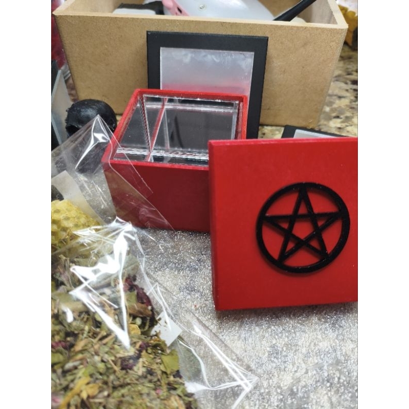 Wicca Caixa Espelhada Mística – Proteção Energética, Altar, Magia e Intenção em Oferta na Shopee