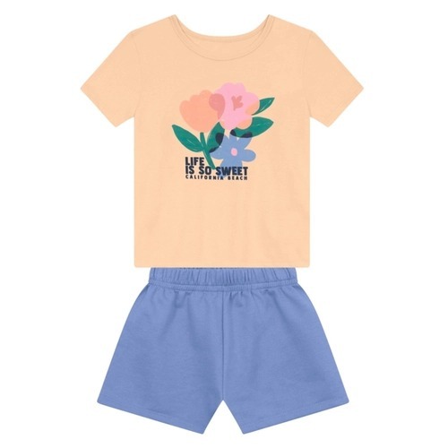 Conjunto Feminino Juvenil Blusa C/ Shorts Moletinho Brandili