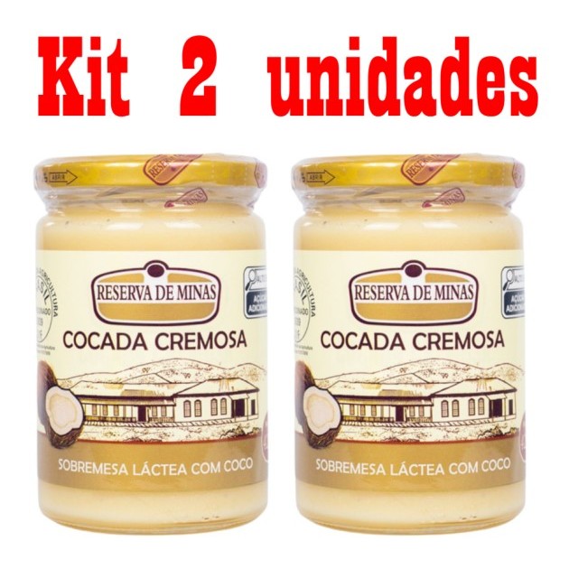 KIT 2 UNID. COCADA CREMOSA RESERVA DE MINAS 420g DIRETO DA FÁBRICA PARA SUA MESA
