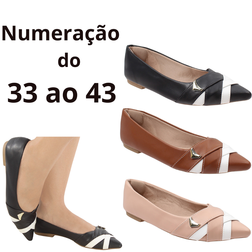 SAPATILHA FEMININA CONFORTÁVEL COM DETALHE METALIZADO DE SETA