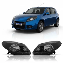 Par Farol Sandero 2012 2013 2014 Manual Máscara Negra Farolete