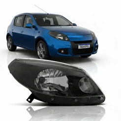 Farol Sandero 2012 2013 2014 Manual Máscara Negra Farolete