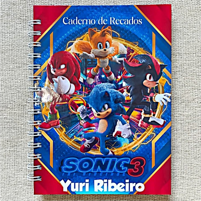 Caderno de recados / agenda escolar Sonic - fazemos qualquer tema em Oferta na Shopee