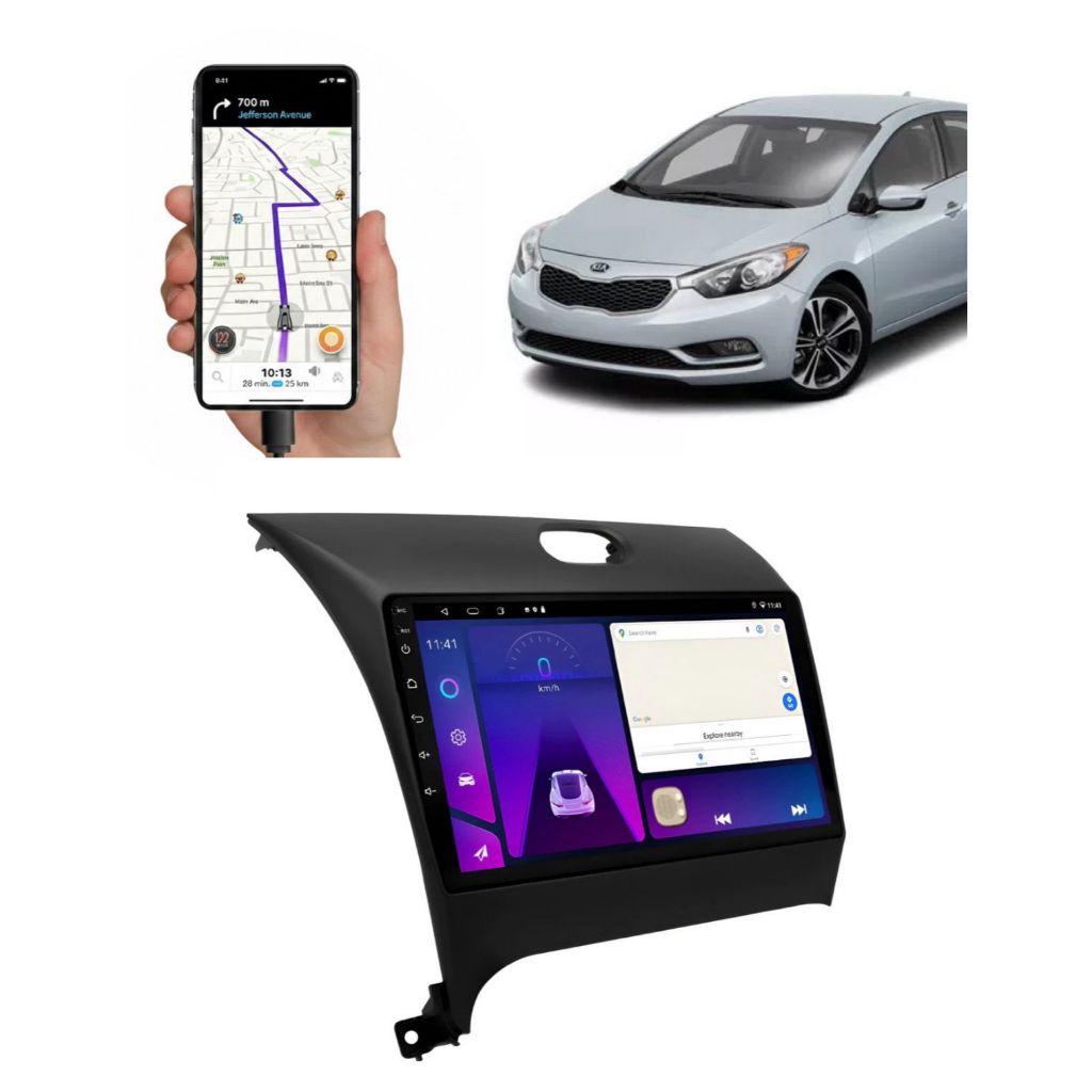 Central Multimidia Kia Cerato 2013/2020  9p Carplay Androido Auto Camera de ré