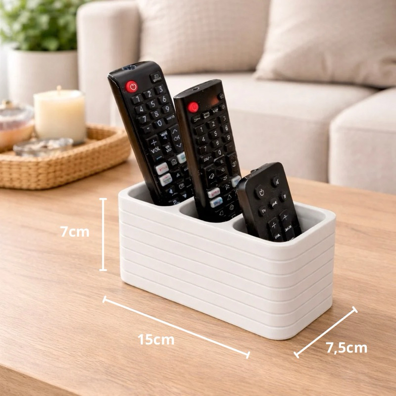 Suporte Controle Remoto Organizador 3 em 1 – Suporte de Mesa para TV, Ar Condicionado e Sala