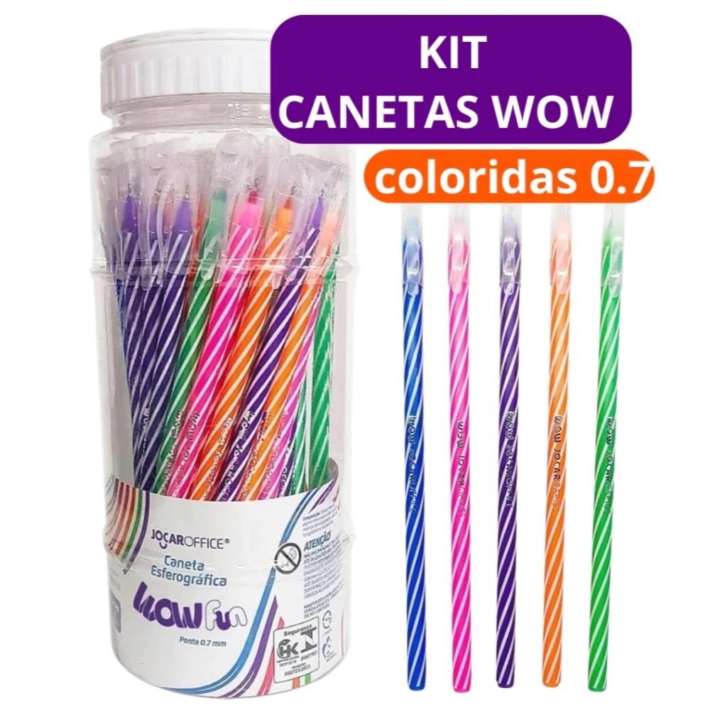 Kit Canetas Espiral Colorida Pop 0.7mm Onda