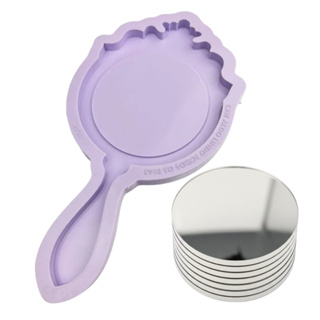 Kit Molde de Silicone Espelho de Mão Princesa Grande + Acrílico Redondo Espelhado em Oferta na Shopee