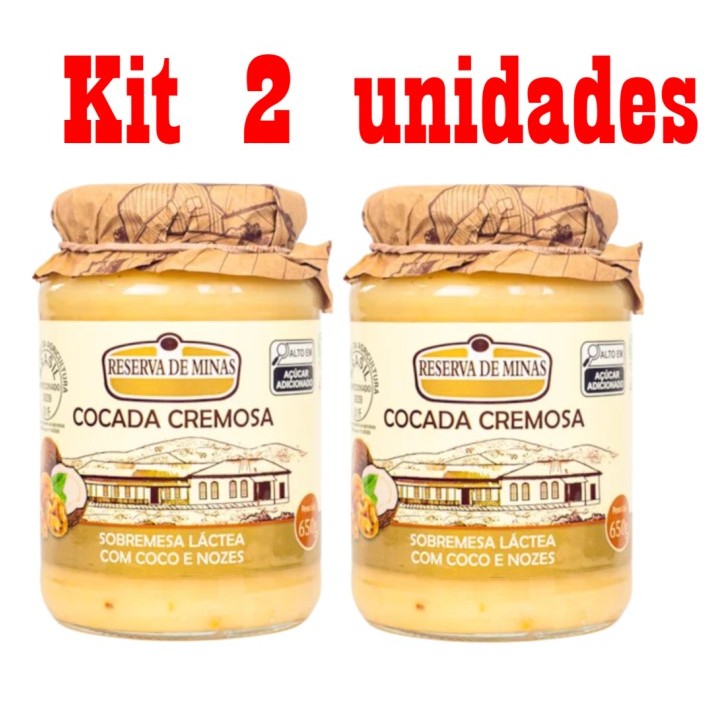 KIT 2 UNID. Cocada Cremosa com Nozes – 650g DIRETO DA FÁBRICA PARA SUA CASA