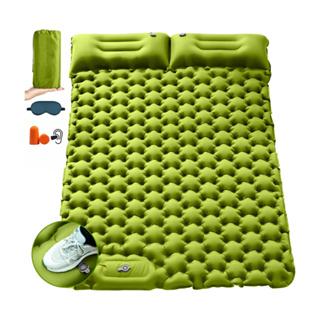 Colchão Inflável Casal Automático Camping Com Bomba De Pé Embutida Travesseiro 10cm em Oferta na Shopee