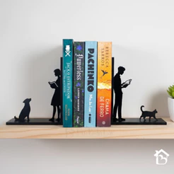 Suporte Porta Livros Antiderrapante Organizador Decor Apoio de Livros Livreiro Aparador Silhueta