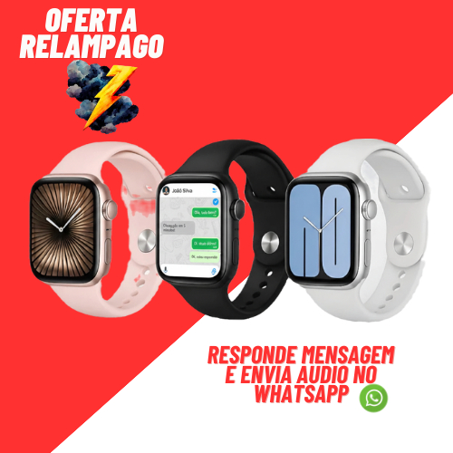 Relógio Smartwatch Microwear W10T Mini 42mm Série 10 WhatsApp Chamadas Áudio Mensagens Tela TFT 2026