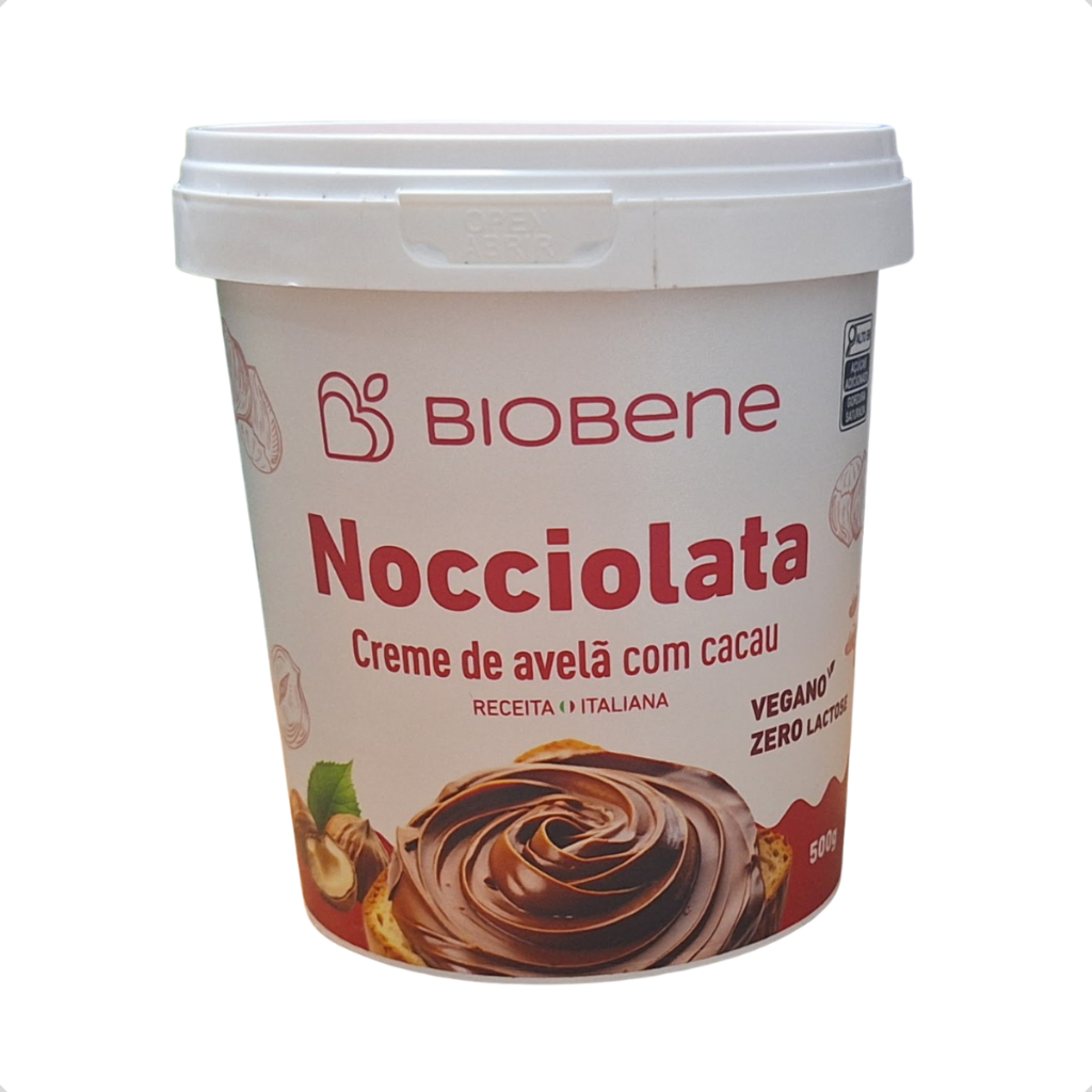 Nocciolata Creme de Avelã e Cacau Sem Lactose Biobene 500g em Oferta na Shopee