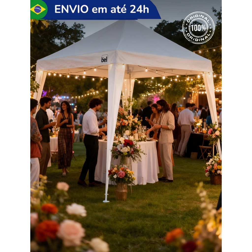 Tenda Gazebo 2x2 Desmontável Fácil de Montar Reforçada Eventos Festas Aniversári
