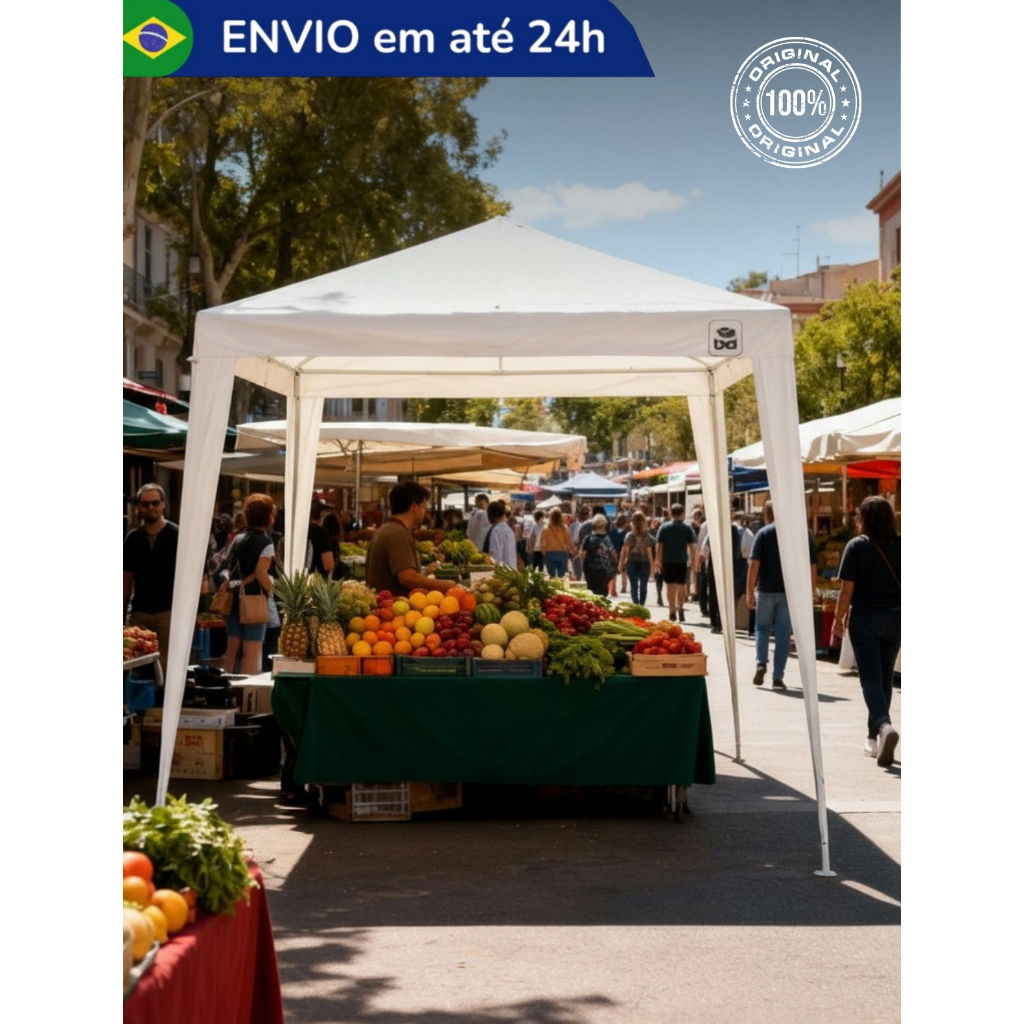 Tenda Gazebo 2x2 Desmontável Fácil de Montar Reforçada Feira Feirinha Jardim Pro