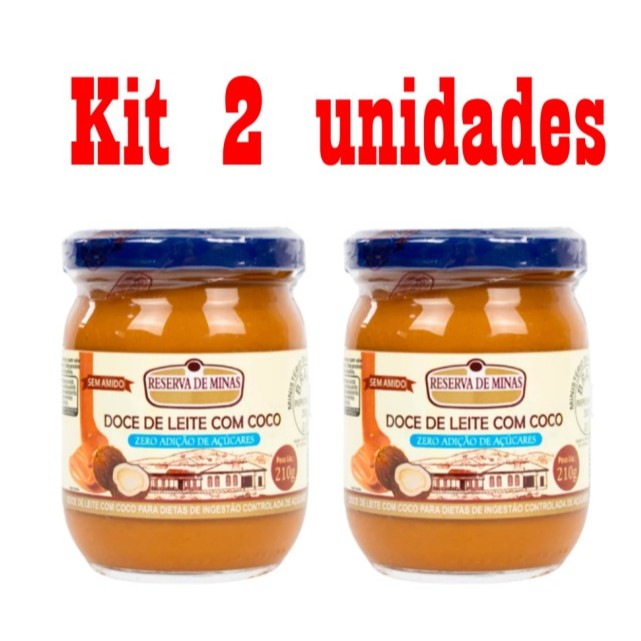 KIT 2 UNID. DOCE DE LEITE COM COCO ZERO AÇUCAR  210g DIRETO DA FÁBRICA PARA SUA MESA