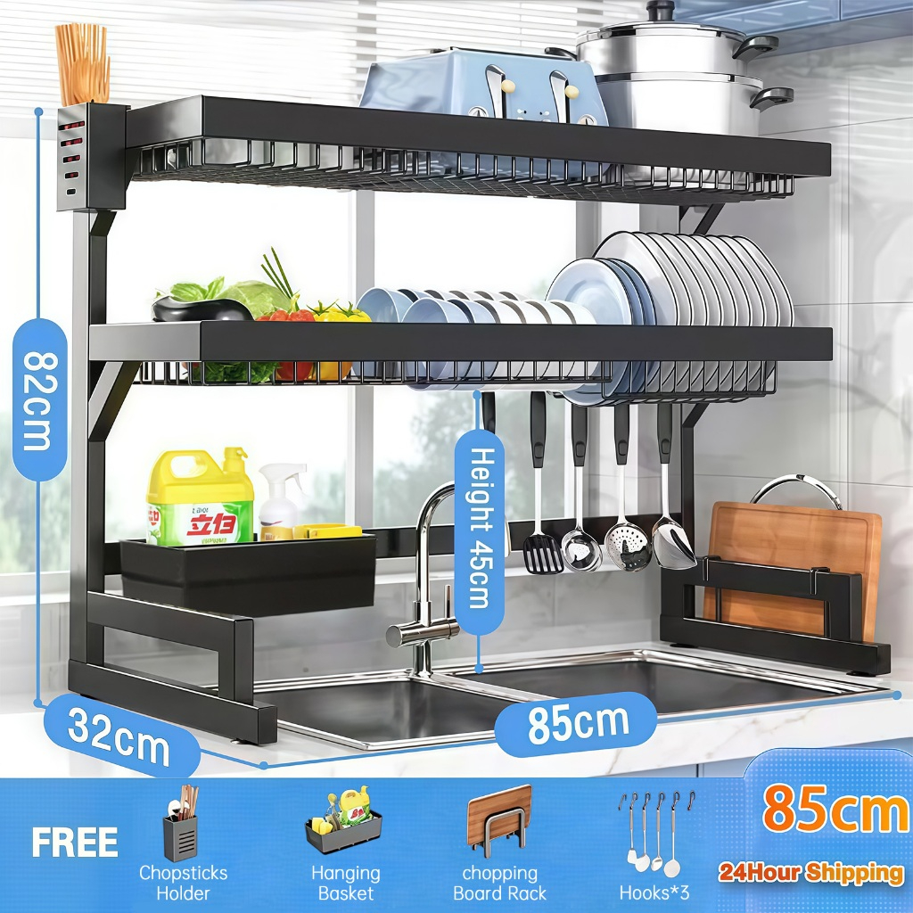 Escorredor De Louça Suspenso Boutique 85cm Kitchen Rack Aço Inoxidável  Pra Cozinha Organizador Louça Qualidade em Oferta na Shopee