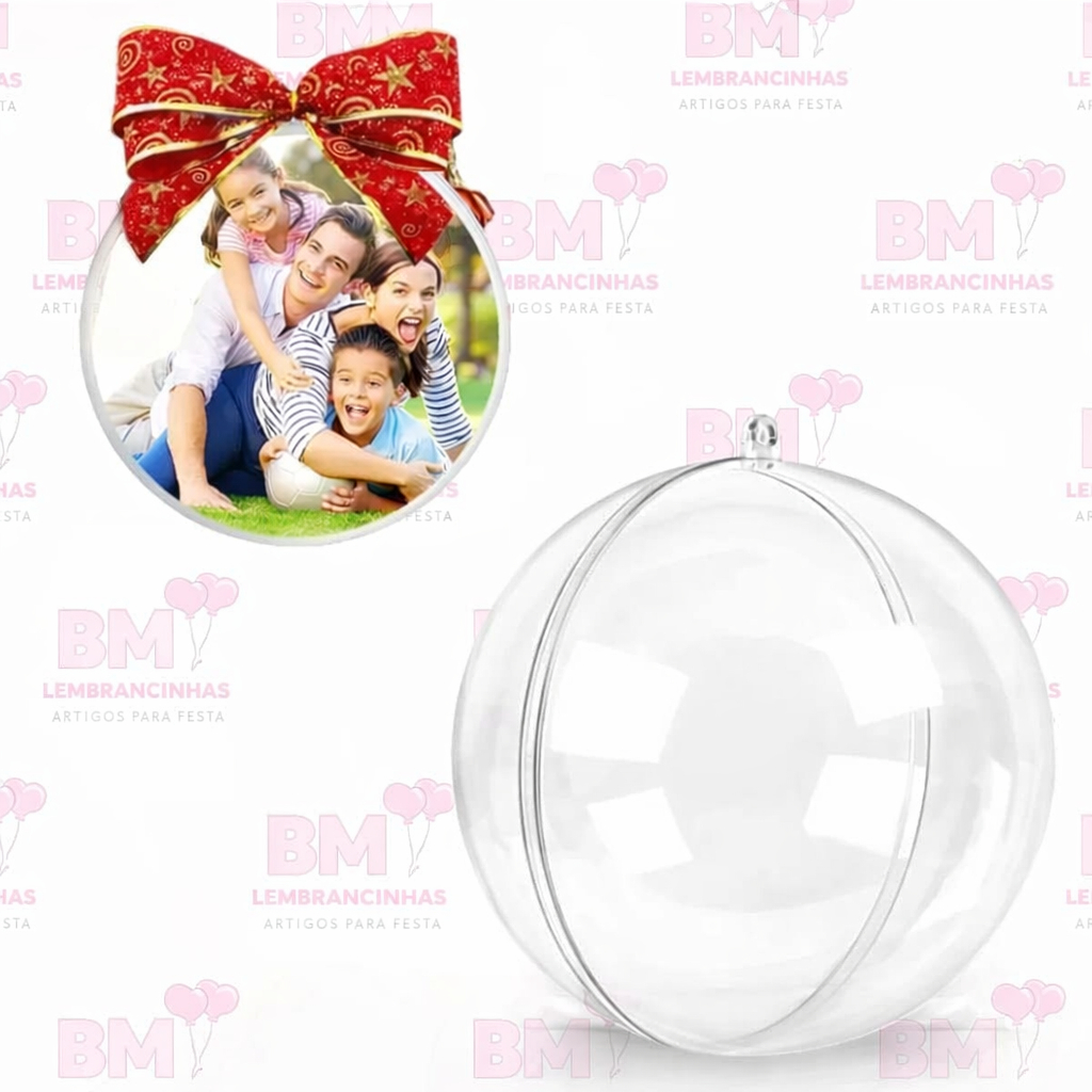 50  Esferas Acrílica 6,5 cm - Enfeite de natal -  Porta foto - Bola de natal -  Lembrancinhas para personalizar em Oferta na Shopee