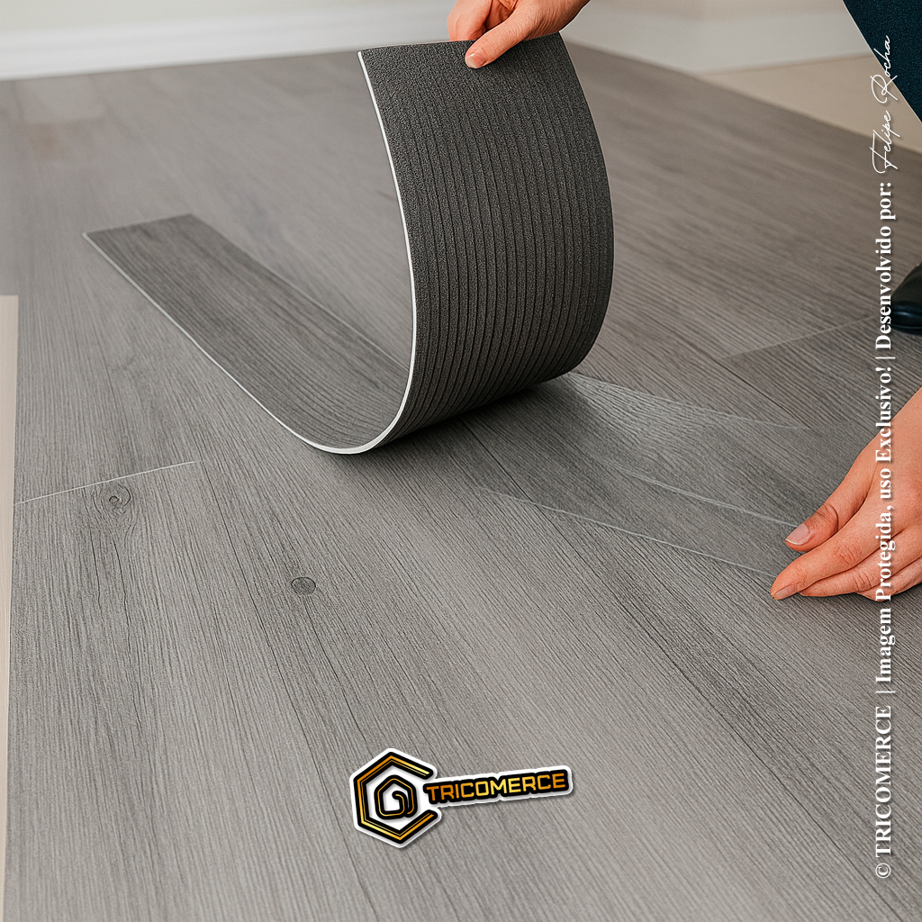 Piso Vinílico Adesivo Madeira Autocolante 36 Peças cobre 5m² Lavável para Chão Régua de 91x15cm