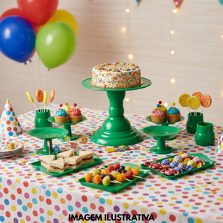 Kit Festa , Boleira Royale 28cm , 3 Bandeja 20x13 , 3 Mini Cake em Oferta na Shopee