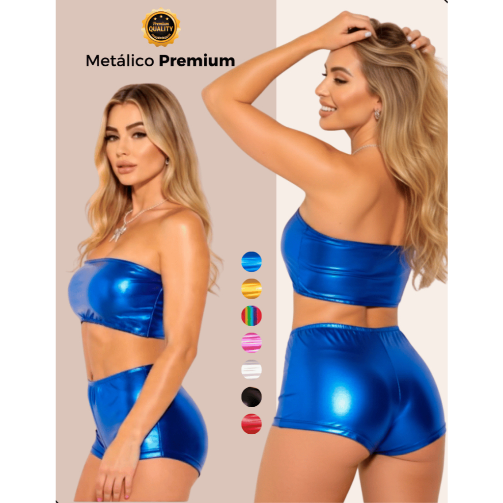 Conjunto Feminino Hot Pants Top Tomara Que Caia Com Bojo Canvaval Verão 2026 em Oferta na Shopee