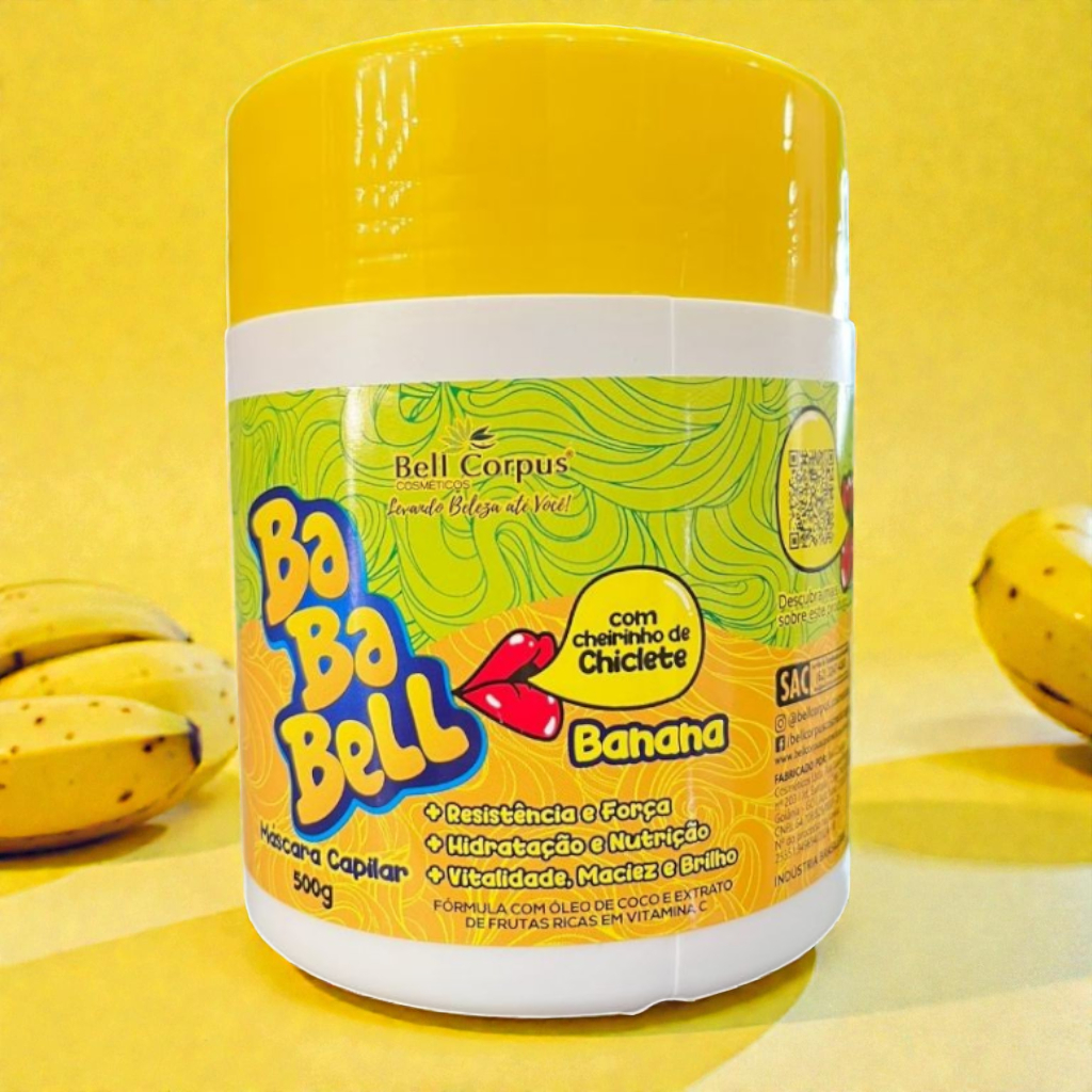 Máscara de Hidratação Capilar Banana 500g Pote que Rende Bellcorpus