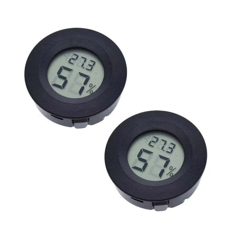 Kit Mini Higrômetro e Termômetro Digital Redondo LED Baixissimo Consumo de Bateria