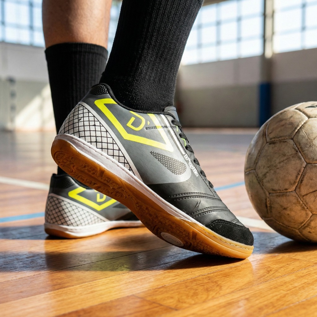 Chuteira D’vylla Futsal Masculina Original com Solado Costurado e Acabamento Premium em Oferta na Shopee