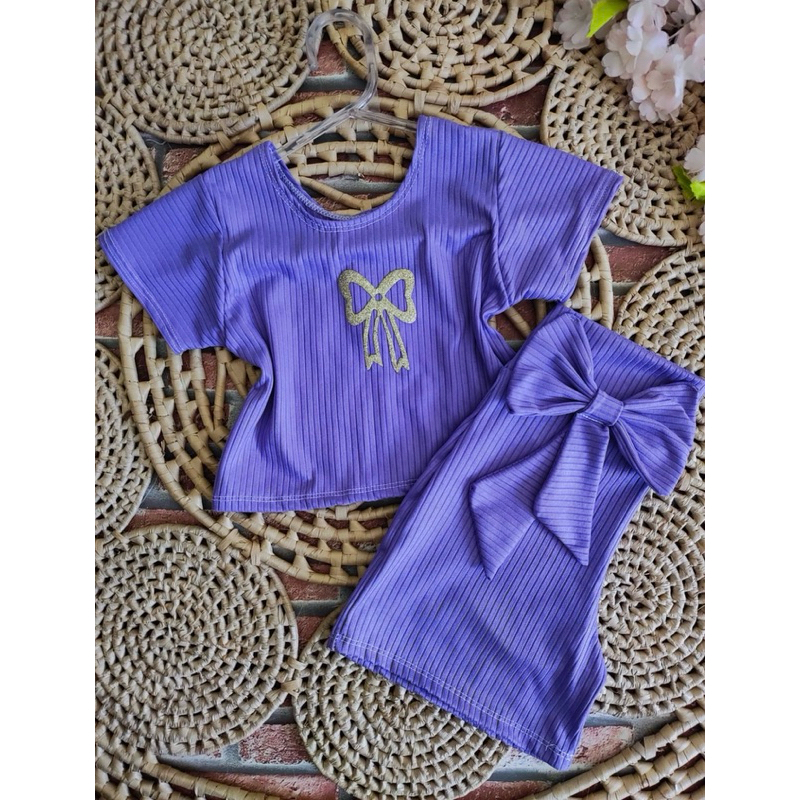 CONJUNTO CLARA JUVENIL BLUSA BRILHO+SHORT (2 PEÇAS)