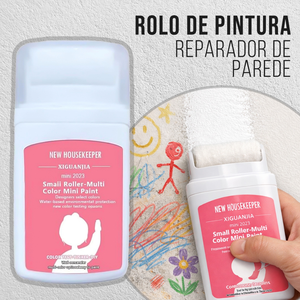 Tinta Reparadora de Parede Branca 100g com Rolo Aplicador Cobre Riscos Manchas e Rabiscos em Oferta na Shopee